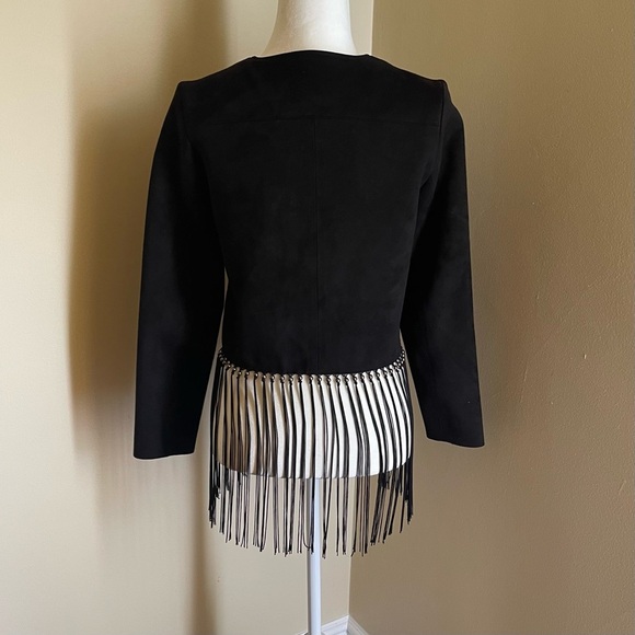 Zara Faux Suede Fringe Jacket - Picture 2 of 5